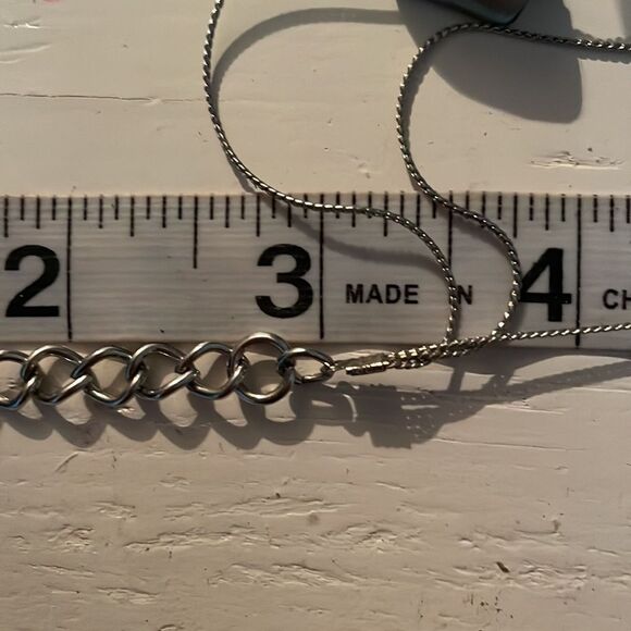 New York & Co. silver tone triple strand-shortest 17”-turquoise tone necklace - Picture 11 of 12